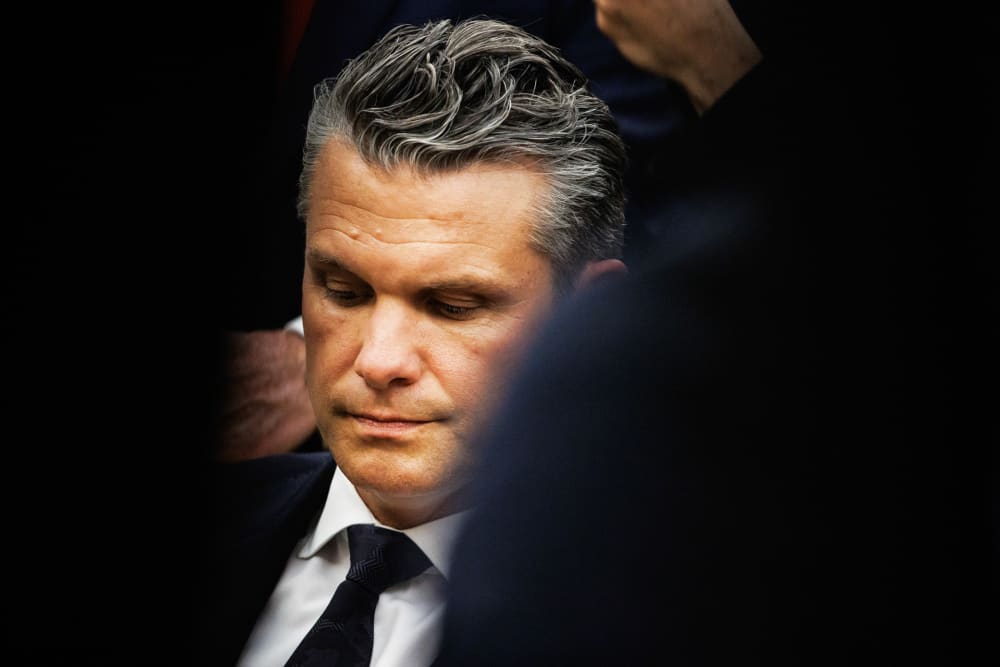 Pete Hegseth, US Secretary of Defense, during a meeting on Oct. 9, 2025 in the Oval Office of the White House.