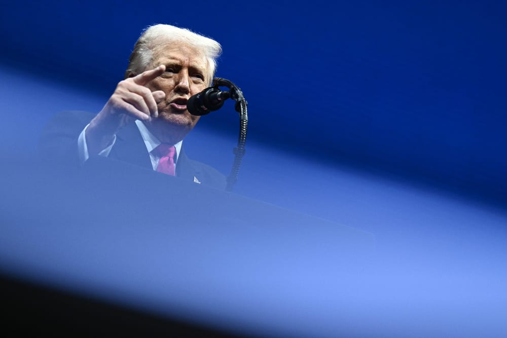 President Donald Trump delivers remarks on Nov. 19, 2025, at the John F. Kennedy Center for the Performing Arts in Washington, D.C.
