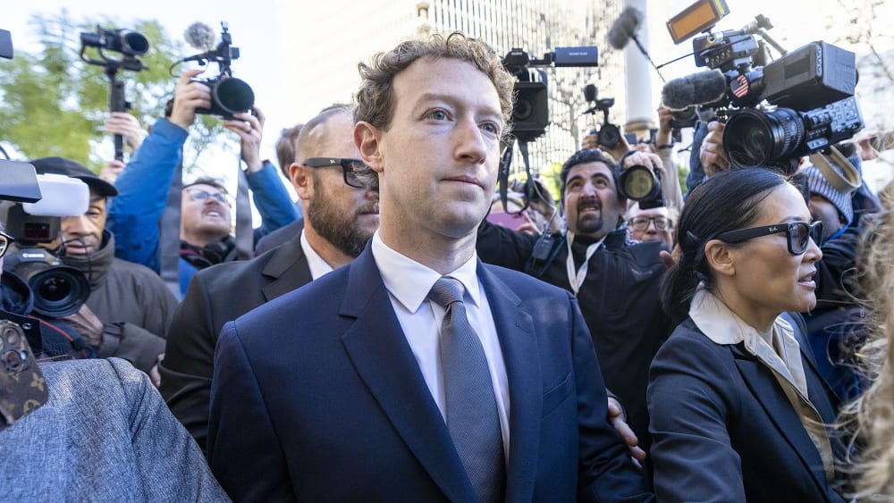 Mark Zuckerberg arrives to the Los Angeles Superior Court in California.