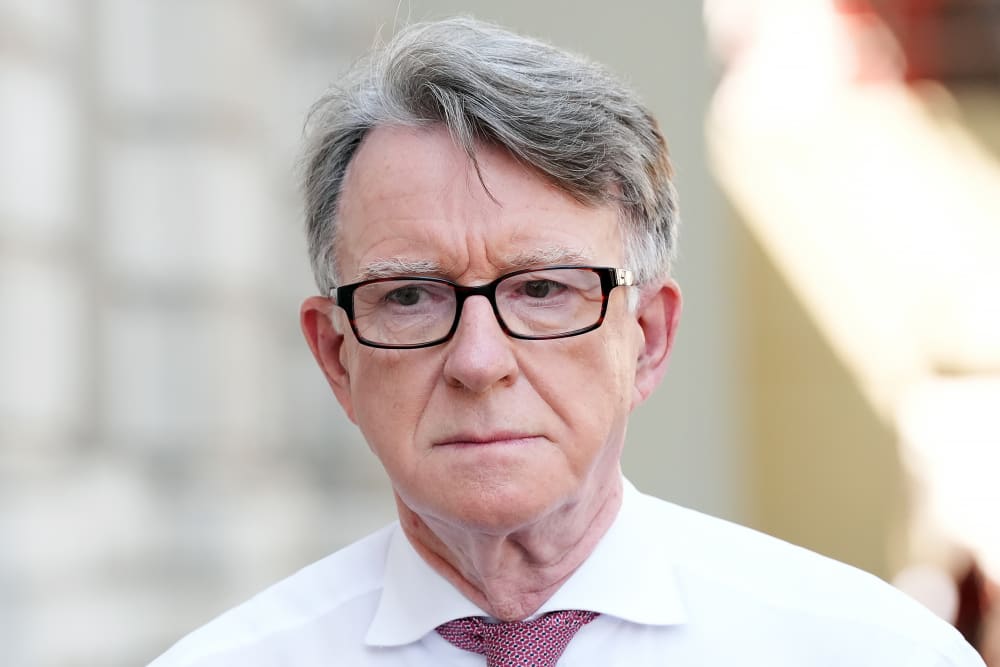 Peter Mandelson at the Cabinet Office in central London.