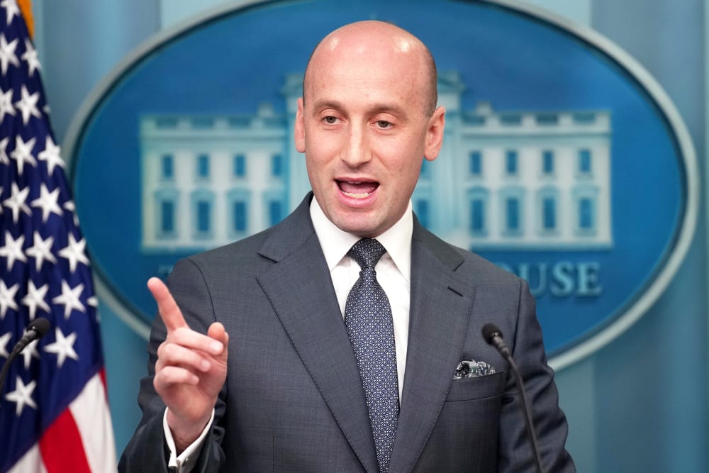 White House deputy chief of staff Stephen Miller at a daily press briefing in the Brady Press Briefing Room at the White House.