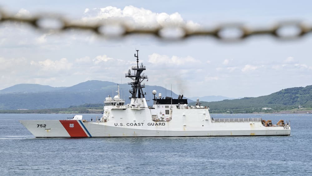 United States Coast Guard ship on June 20, 2025 in the waters around the southern city of Kagoshima, Kagoshima.