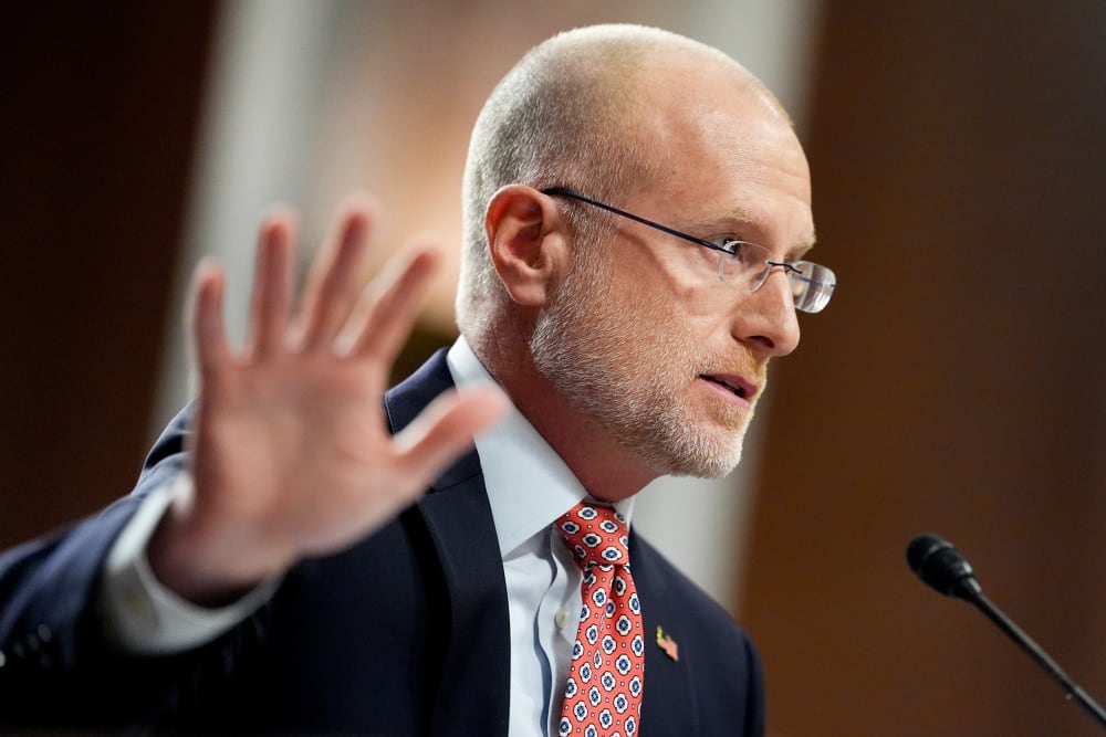 Brendan Carr, commissioner of the Federal Communications Commission, during a Senate Commerce, Science and Transportation Committee oversight hearing.
