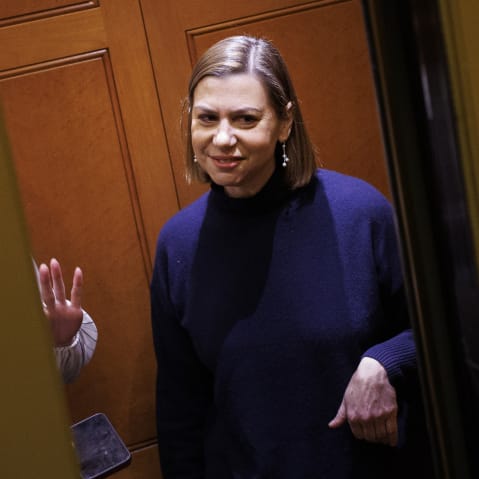 Elissa Slotkin seen in an elevator.