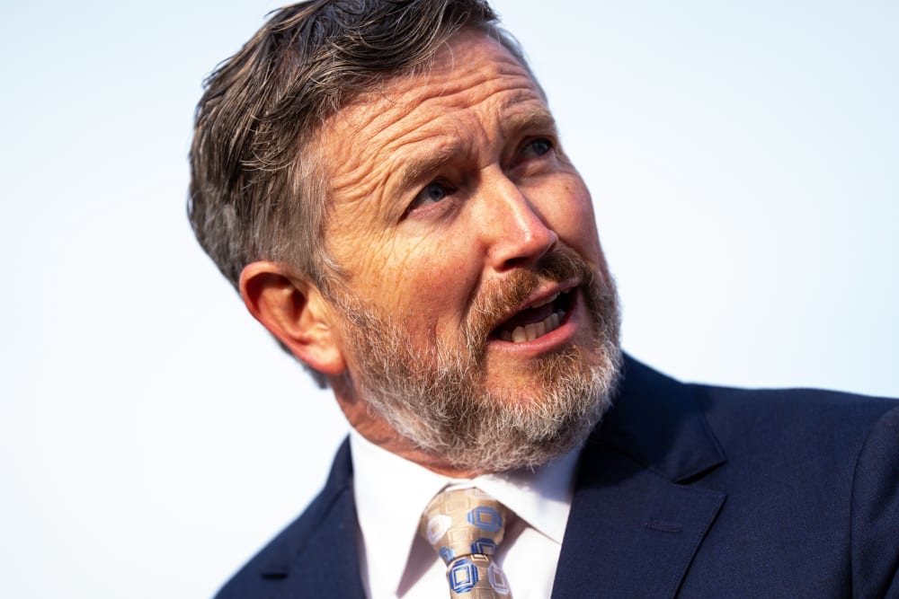 Thomas Massie on Nov. 18, 2025, outside the U.S. Capitol.