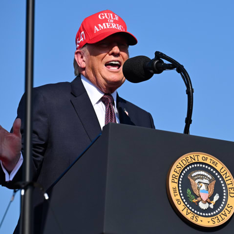 President Donald Trump speaks in Corpus Christi, Texas