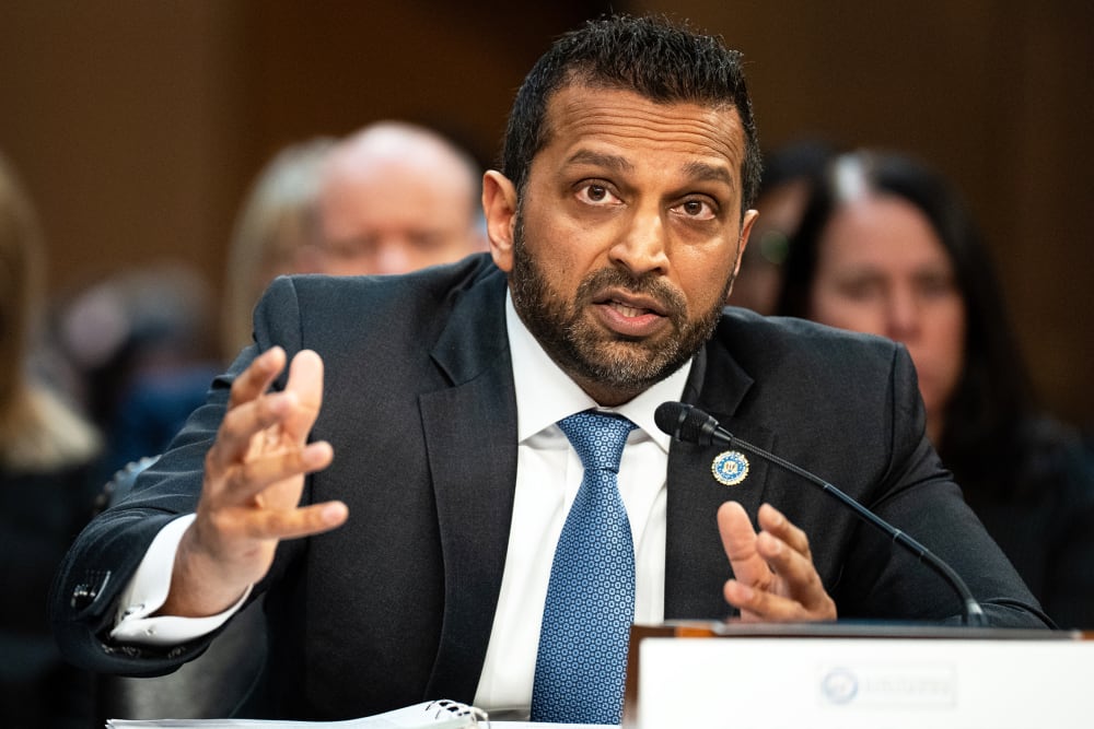 FBI Director Kash Patel testifies during the Senate Select Intelligence Committee hearing on &ldquo;Worldwide Threats.&rdquo;