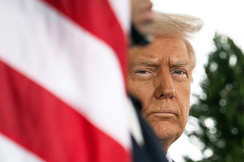 President Donald Trump on Feb. 11, 2025 outside of the West Wing of the White House.