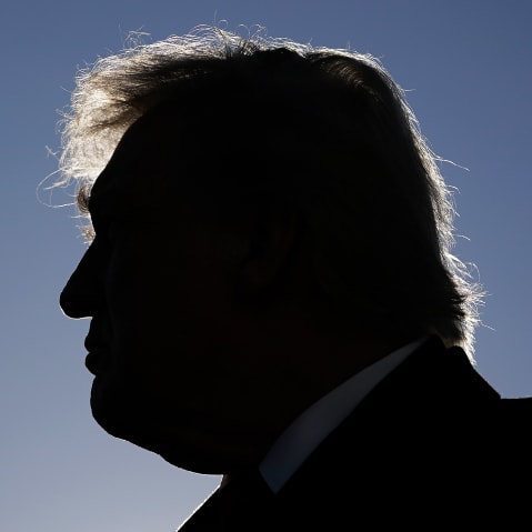 President Donald Trump before boarding Air Force One.