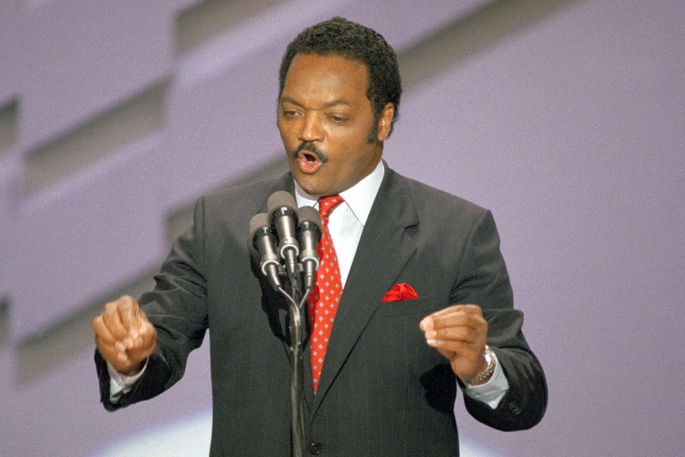 Jesse Jackson speaking at the Democratic National Convention on July 19 1988 in Atlanta.