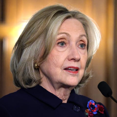 Hillary Clinton during a discussion at Georgetown University.