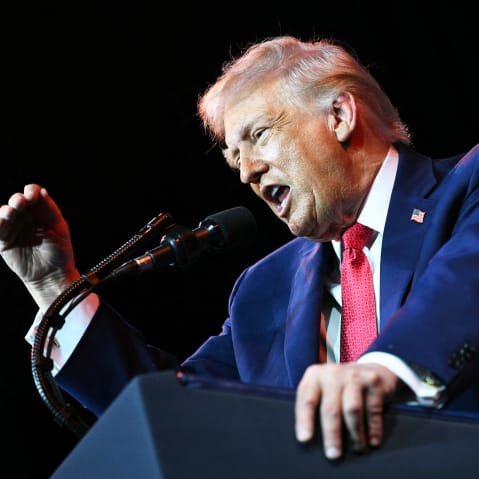 U.S. President Donald Trump speaks during the House Republican Party member retreat at the Kennedy Center on Jan. 6, 2026.