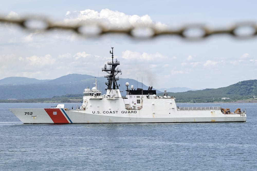 United States Coast Guard ship on June 20, 2025 in the waters around the southern city of Kagoshima, Kagoshima.