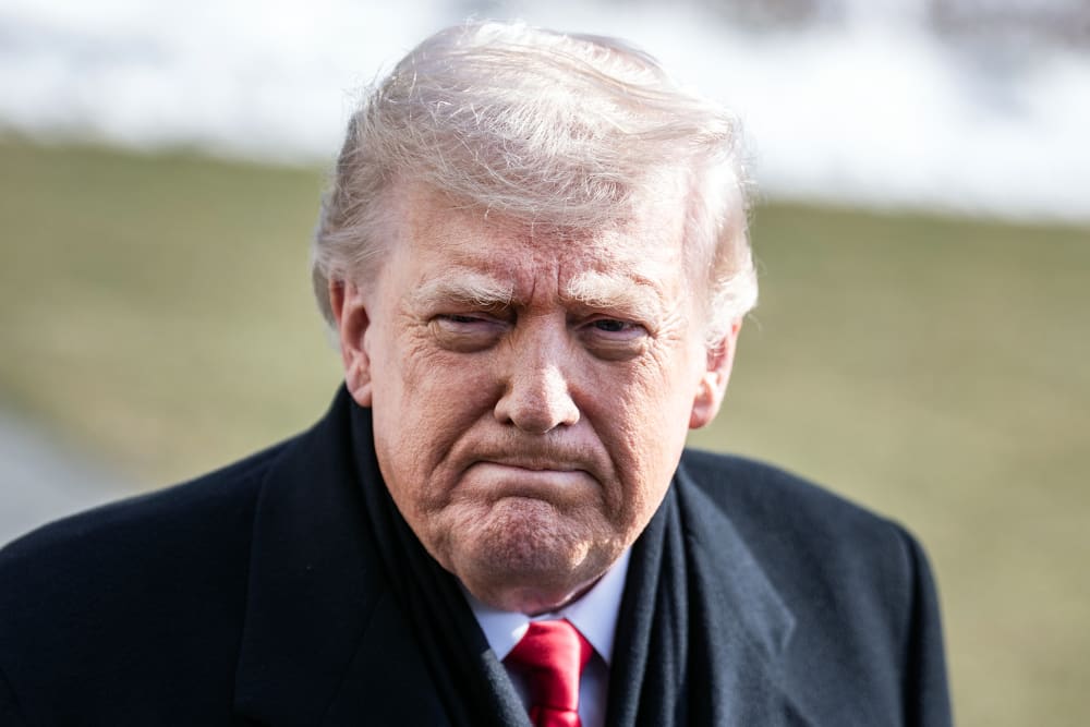 President Donald Trump on Jan. 27, 2026 on the South Lawn of the White House.