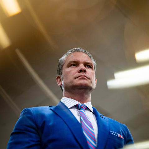 Pete Hegseth, from below.