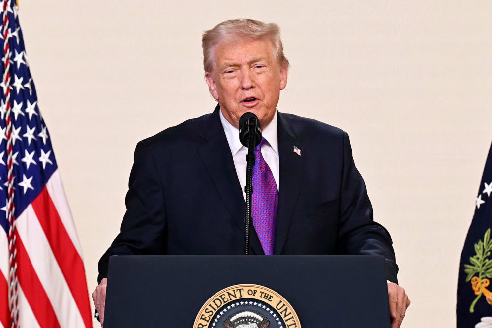 President Donald Trump speaks to introduce the new TrumpRx website on Feb. 5, 2026 in the South Court Auditorium of the White House.