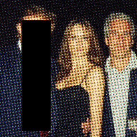A photo illustration featuring Donald Trump (covered with a black redacted box), Melania Knauss, Jeffrey Epstein and Ghislaine Maxwell together at the Mar-a-Lago club, Palm Beach, F.L., on Feb. 12, 2000.