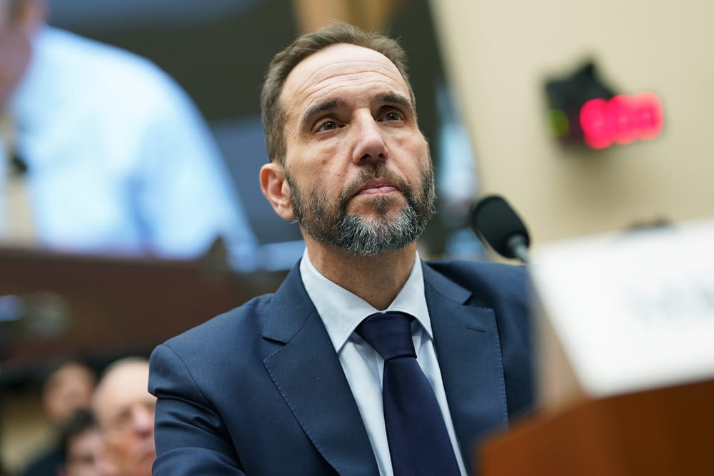 Former Special Counsel Jack Smith prepares to testify during a hearing before the House Judiciary Committee on Jan. 22, 2026 in the Rayburn House Office Building on Capitol Hill.