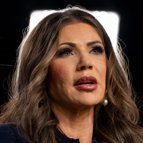 Kristi Noem backlit.