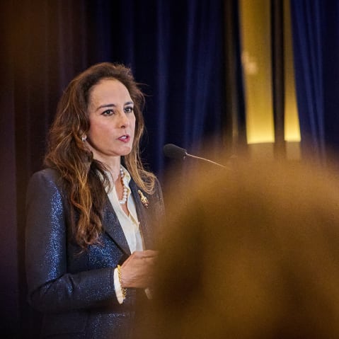 Harmeet Dhillon speaks at the National Conservatism Conference in Washington, D.C.