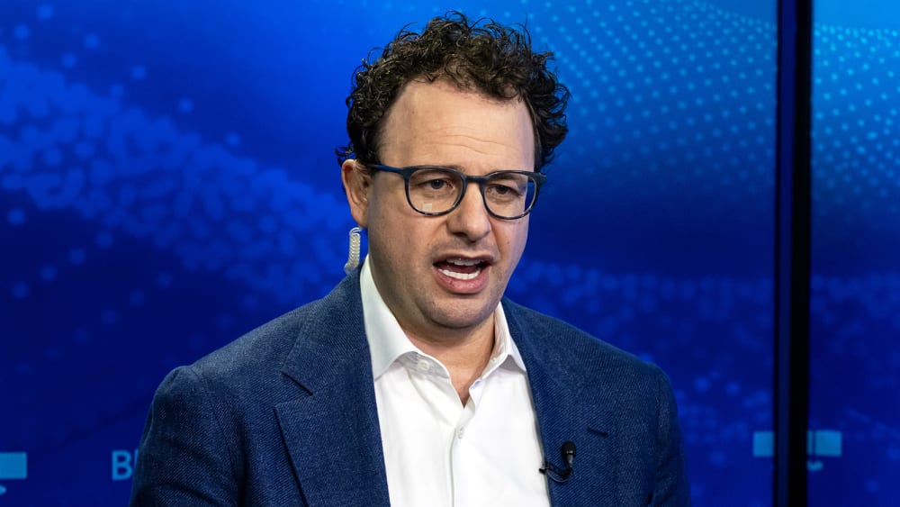 Dario Amodei, co-founder and chief executive officer of Anthropic, during a Bloomberg Television on Dec. 9, 2025 in San Francisco.