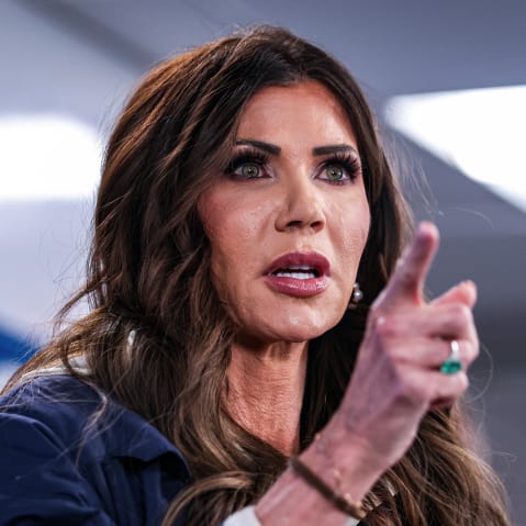 Kristi Noem, secretary of the US Department of Homeland Security (DHS), at a news conference on Jan. 24, 2026 in Washington, D.C.