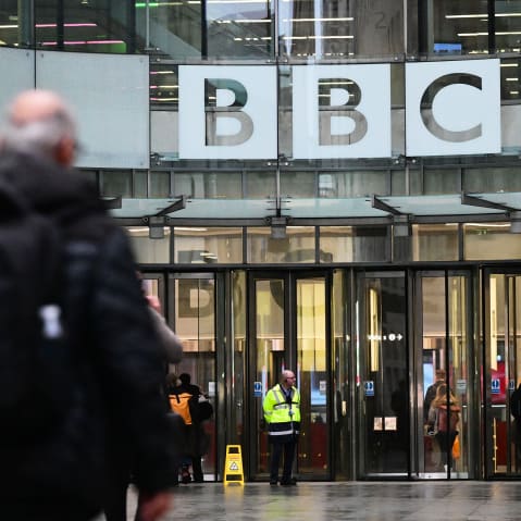 A view of the BBC building on Nov. 10, 2025, in London.