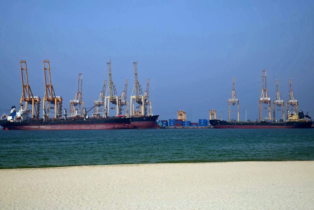 Tankers at the Khor Fakkan Container Terminal along the Strait of Hormuz on June 23, 2025.