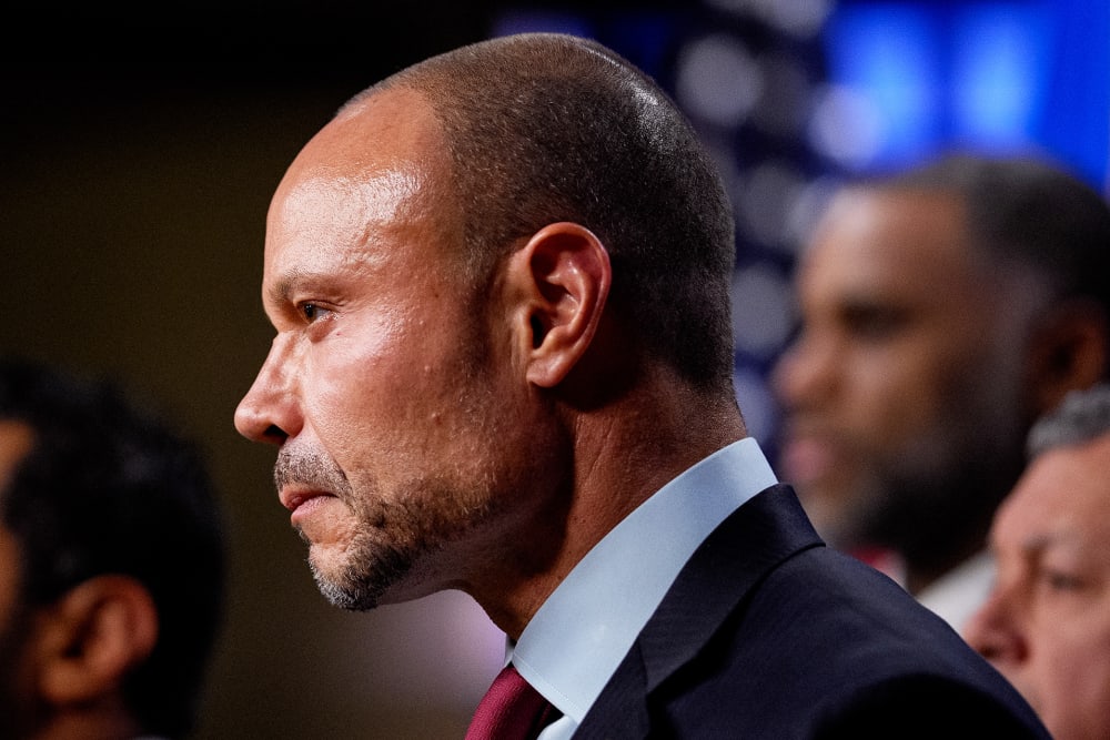 Dan Bongino at a news conference on Dec. 4 at the Department of Justice in Washington.
