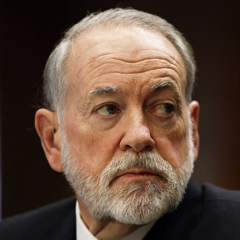 Mike Huckabee during his Senate Foreign Relations Committee confirmation hearing in Washington, D.C.