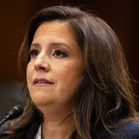 Congresswoman Elise Stefanik speaks at a confirmation hearing on Jan. 21, 2025 in Washington, D.C.