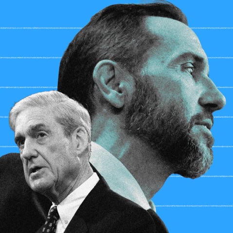 A photo illustration of Jack Smith and Robert Mueller