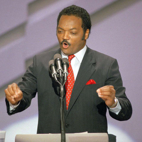 Jesse Jackson speaking at the Democratic National Convention on July 19 1988 in Atlanta.