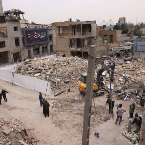 A demolished neighborhood in the Iranian capital Tehran