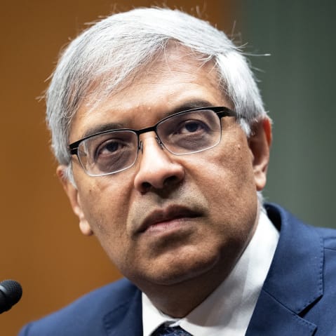 NIH Director Jay Bhattacharya testifies during the Senate Health, Education, Labor and Pensions Committee hearing.