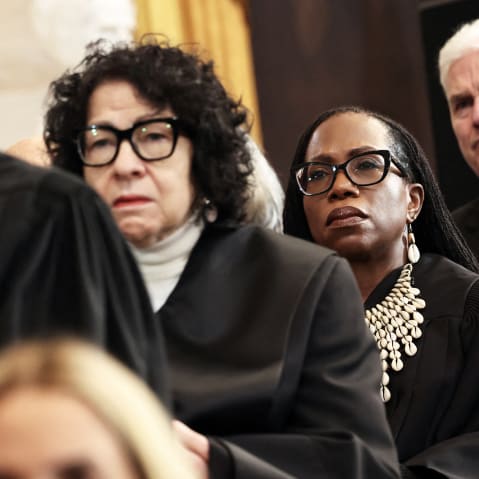 Supreme Court Justices Sonia Sotomayor and Ketanji Brown Jackson during inauguration ceremonies on Jan. 20, 2025, in the Rotunda of the U.S. Capitol.