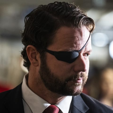 Rep. Dan Crenshaw outside a meeting of the House Republican Conference on Jan. 3, 2023 in the U.S. Capitol.