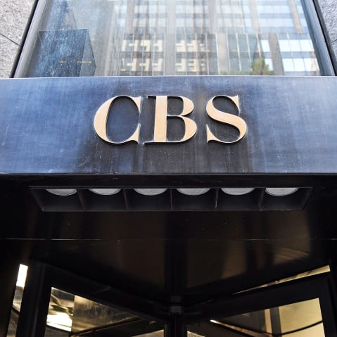 The CBS logo at the CBS Building.