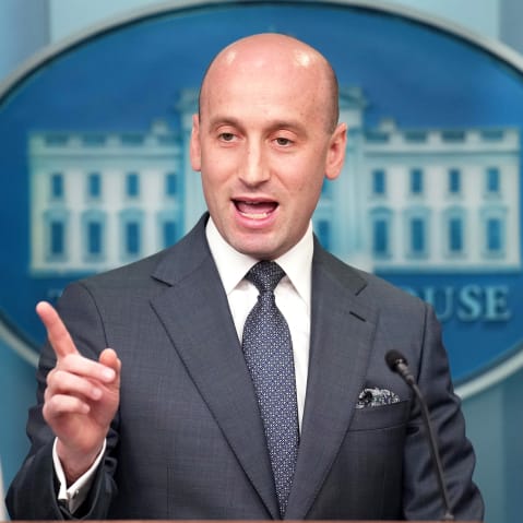 White House deputy chief of staff Stephen Miller at a daily press briefing in the Brady Press Briefing Room at the White House.