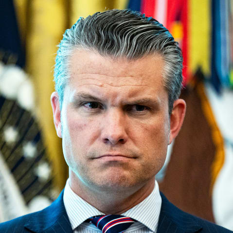 Secretary of Defense Pete Hegseth during an executive order signing on Aug. 25, 2025 in the Oval Office of the White House.