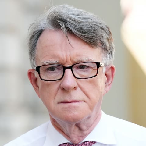 Peter Mandelson at the Cabinet Office in central London.