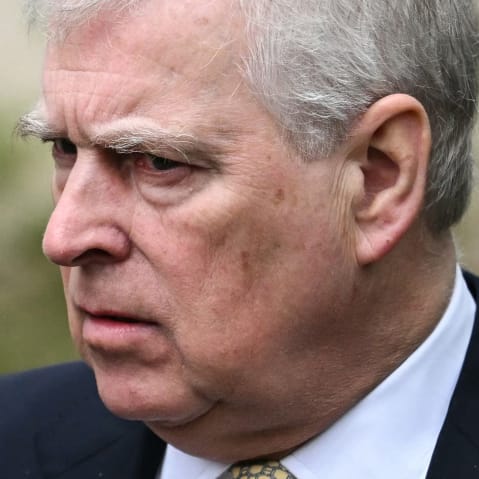 Former Prince Andrew looks concerned in a very tight shot.