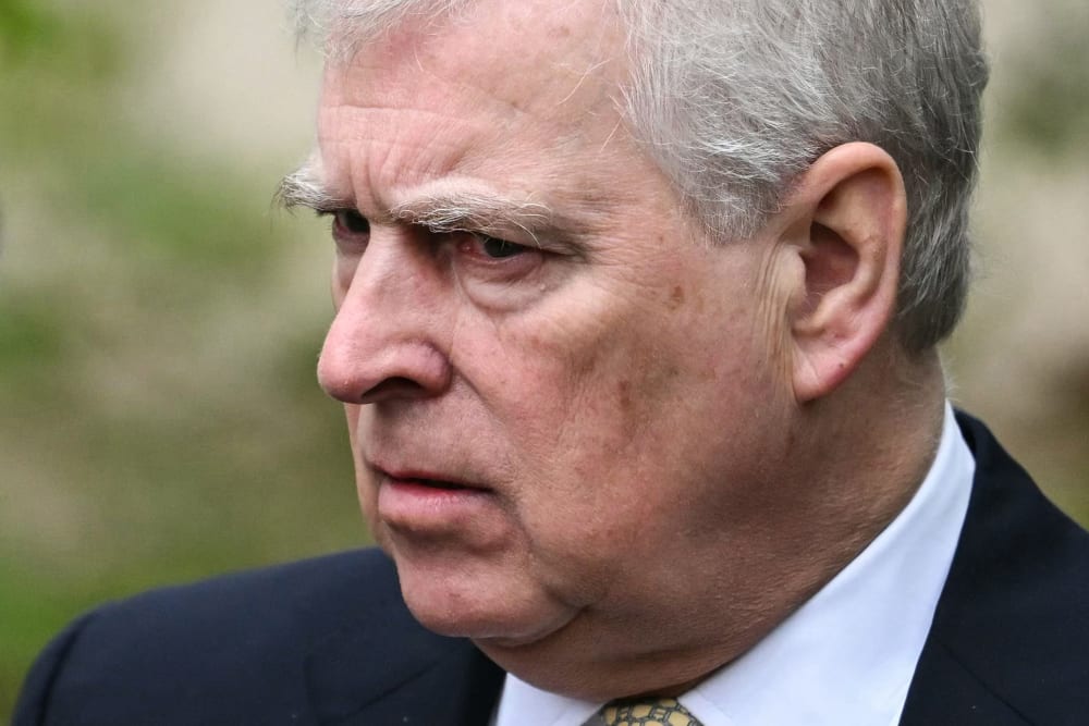Former Prince Andrew looks concerned in a very tight shot.