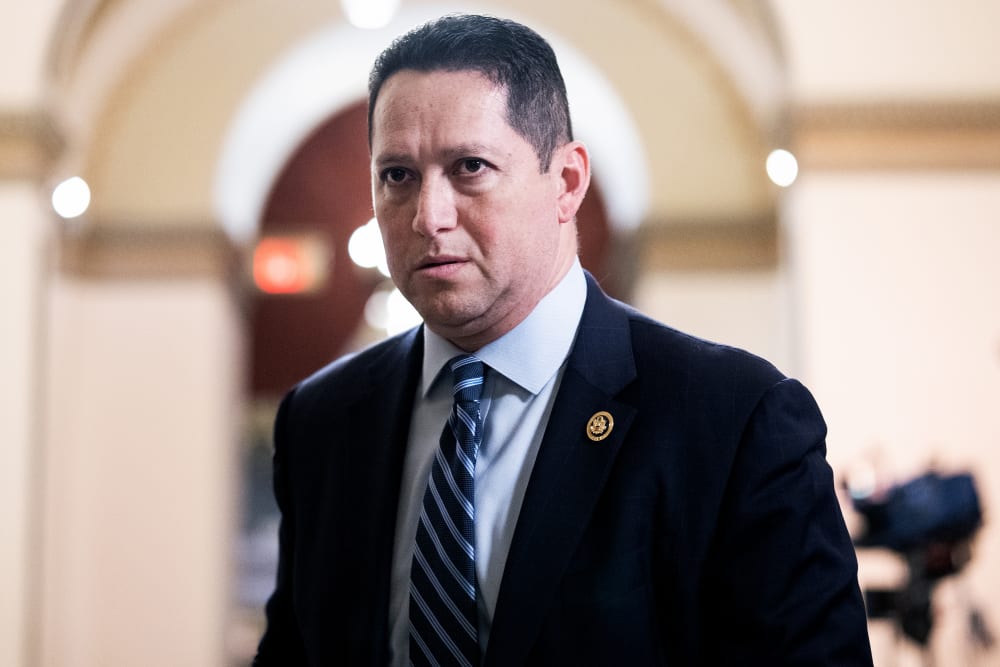 Tony Gonzales walks into the capitol building.