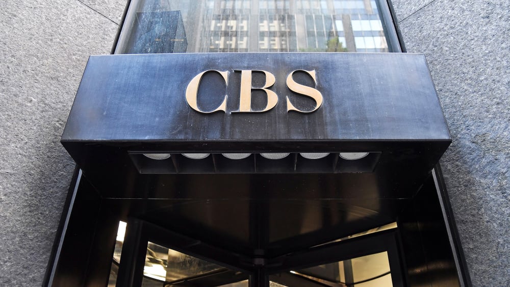 The CBS logo at the CBS Building.