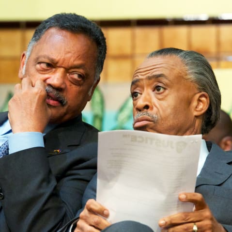 Jesse Jackson and Reverend Al Sharpton in 2012 in Los Angeles.