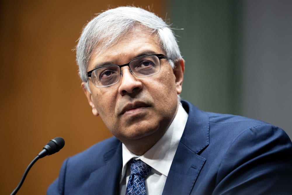 NIH Director Jay Bhattacharya testifies during the Senate Health, Education, Labor and Pensions Committee hearing.