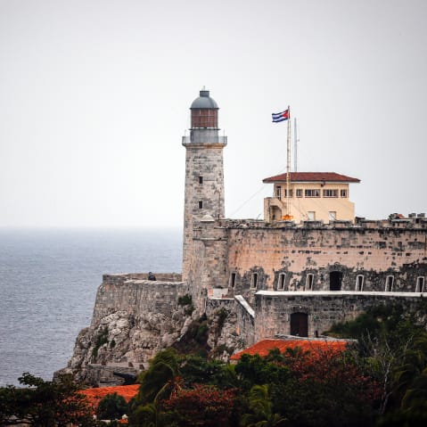 A general view of the Castillo del Morro at the entrance of the Port of Havana, Cuba.