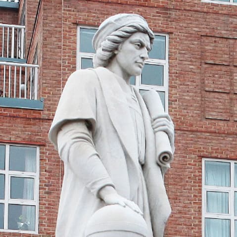 Christopher Columbus statue on April 9, 2015 in Little Italy in Baltimore.