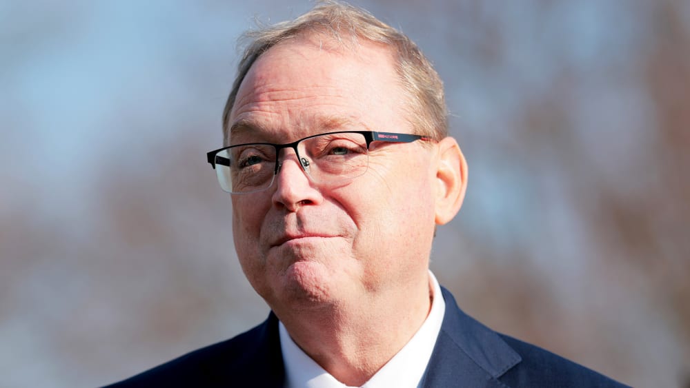 National Economic Council Director Kevin Hassett speaks to the press outside the West Wing of the White House.